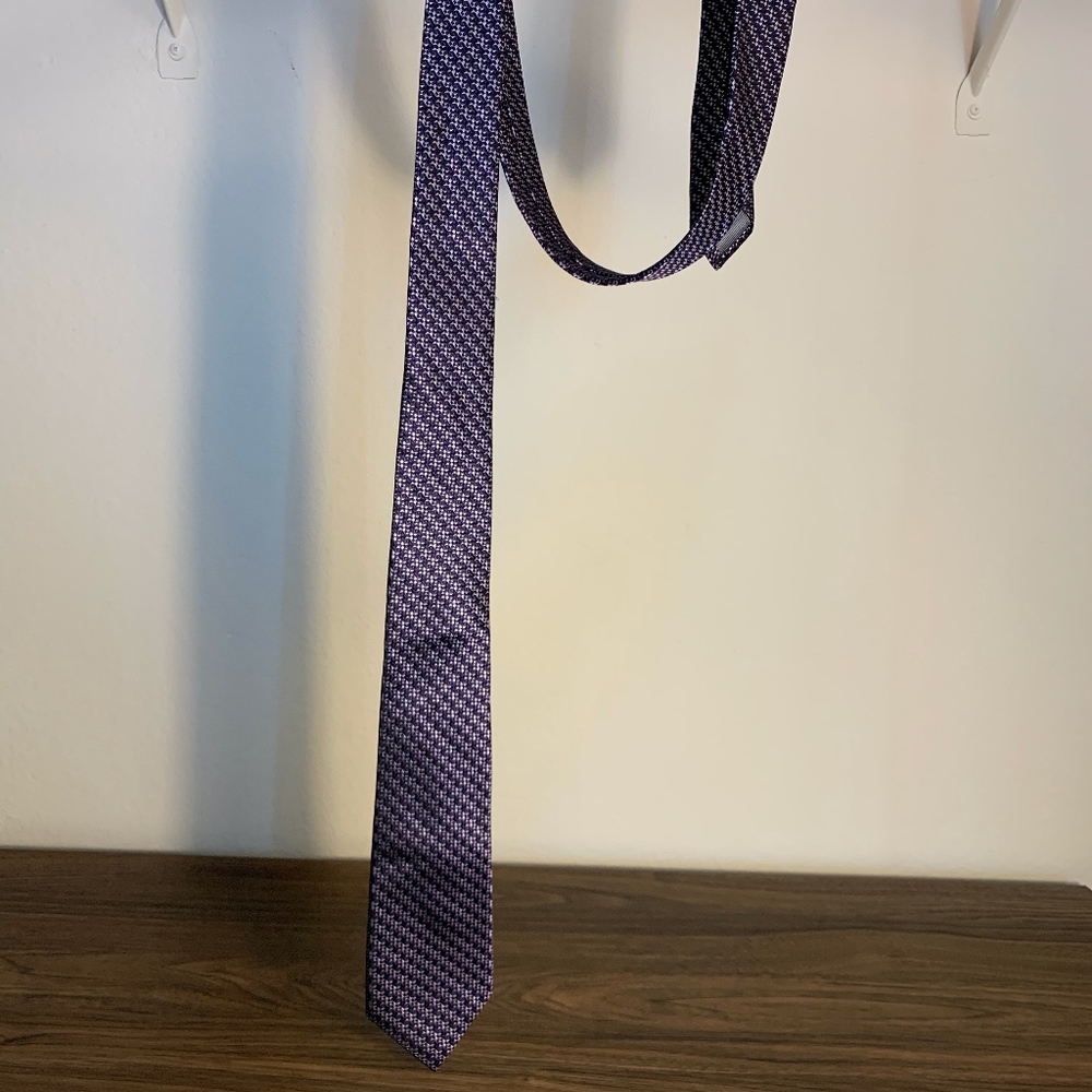 Pronto Uomo Purple Houndstooth Tie